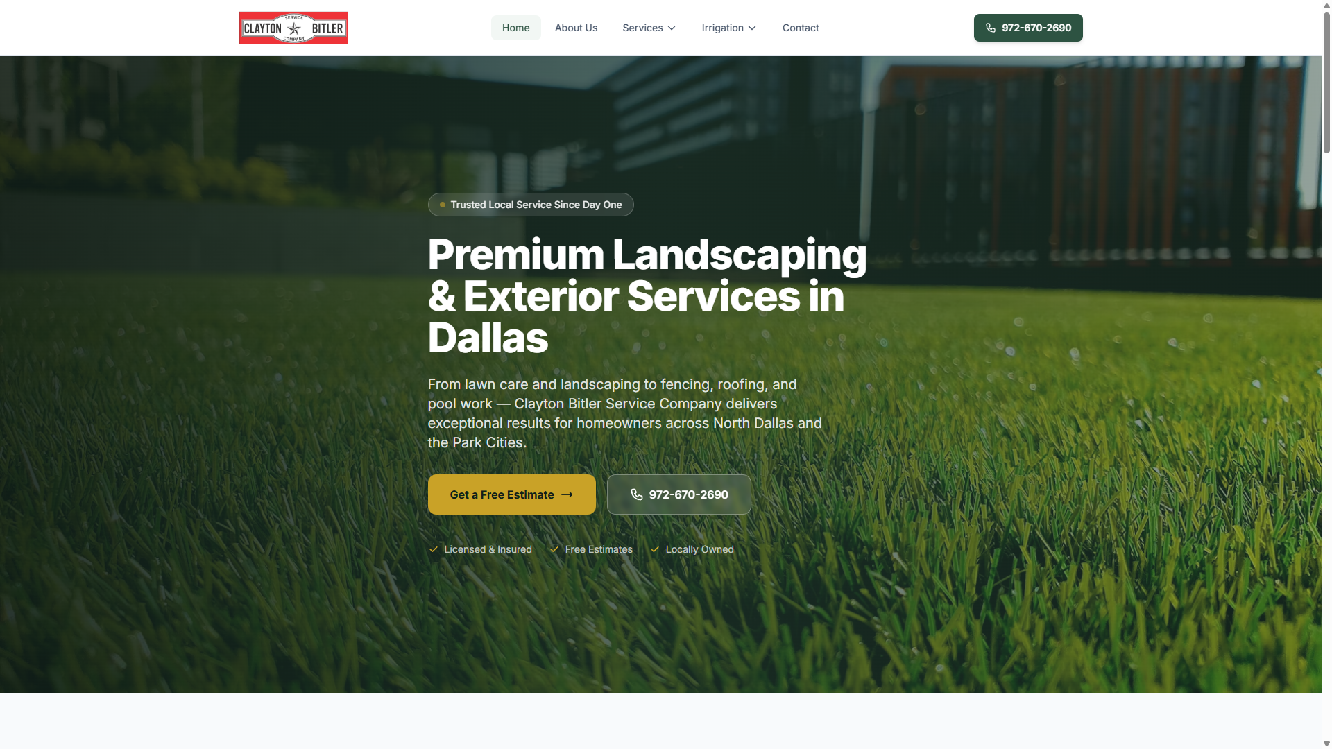Clayton Bitler Service Company website homepage
